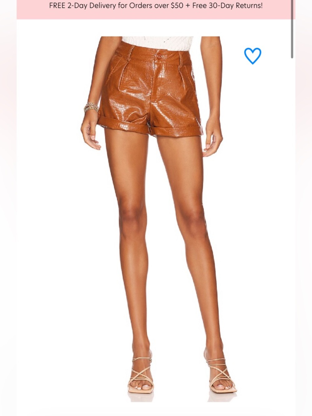 Superdown faux leather shorts NWOT